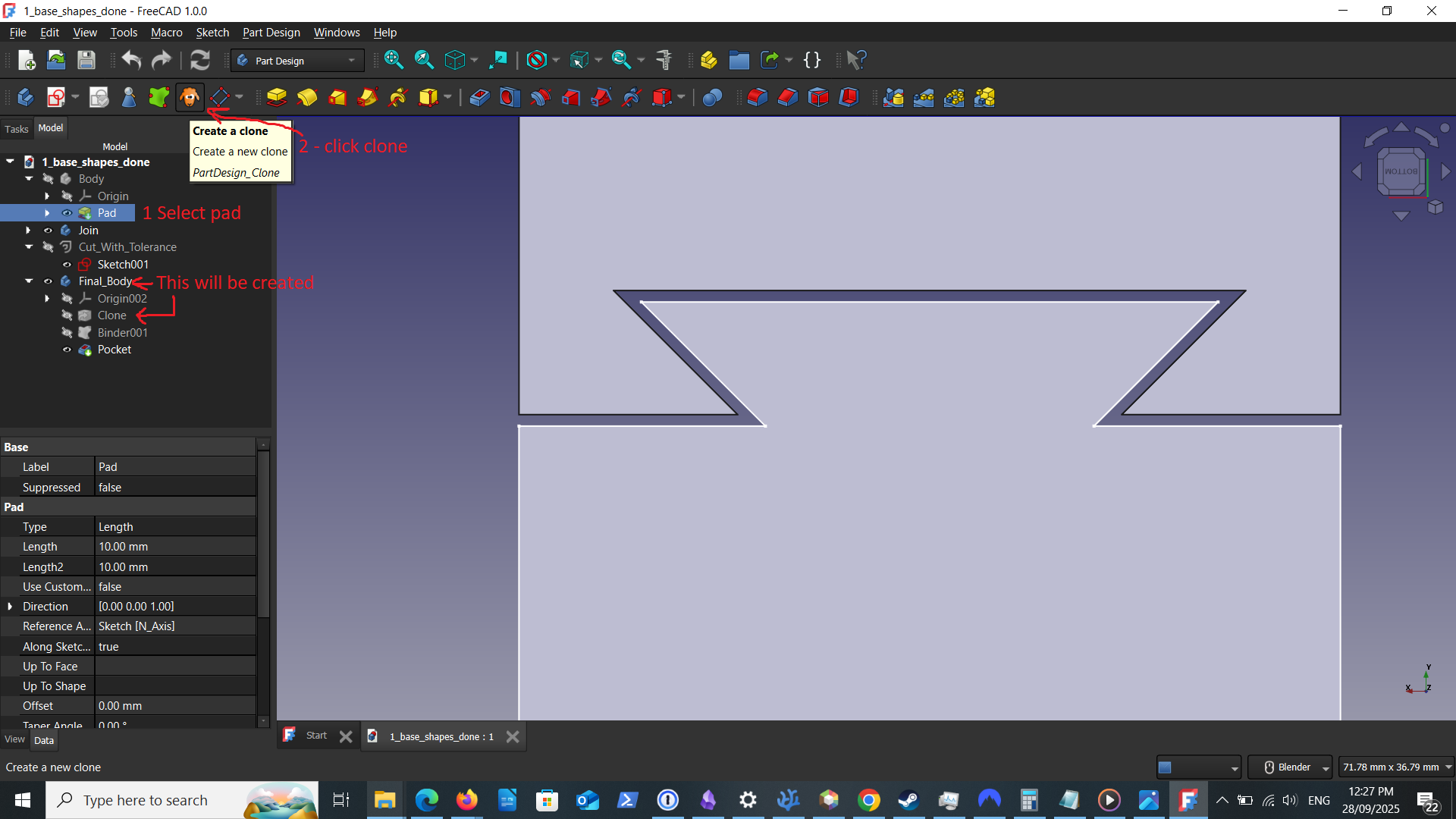 Select Base Object Padded hit clone
