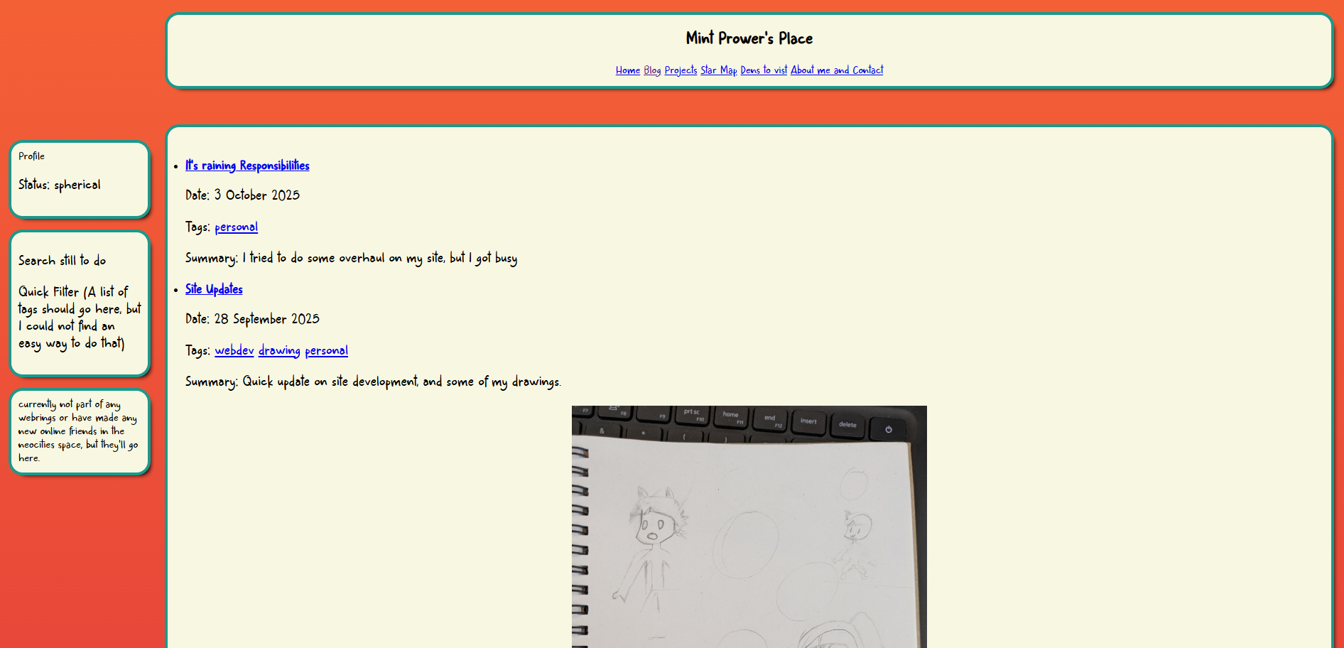 Website before changes